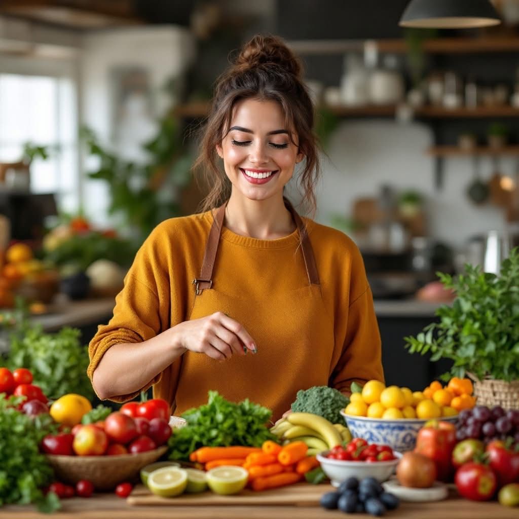 Diagram-style illustration suggesting calm kitchen lighting and organized zones